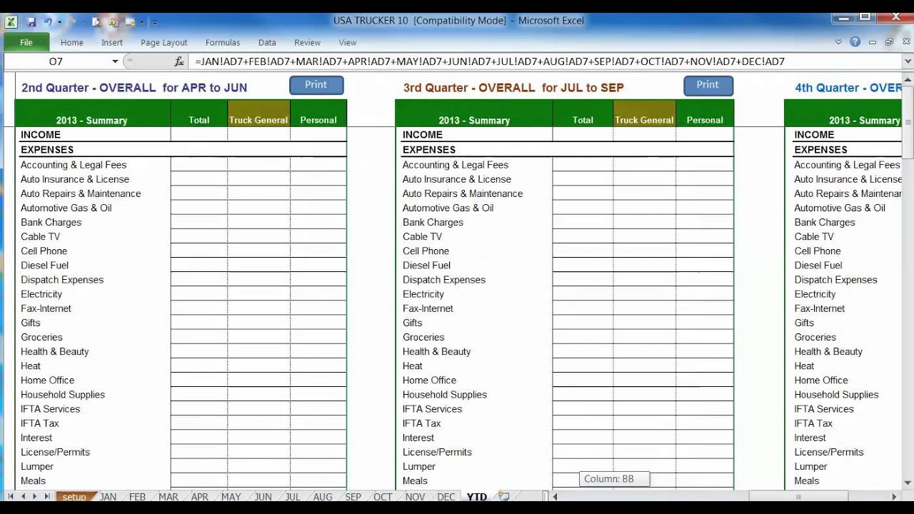 Templates For Trucking Excel Spreadsheet And Trucking Excel Spreadsheet Free Download