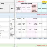 Accounting Excel Template | Income Expense Tracker With Sales Tax Also Bookkeeping Excel Templates