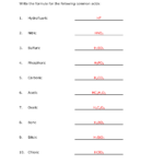 Acid Formulas Worksheet Together With Chemical Names And Formulas Worksheet Answers