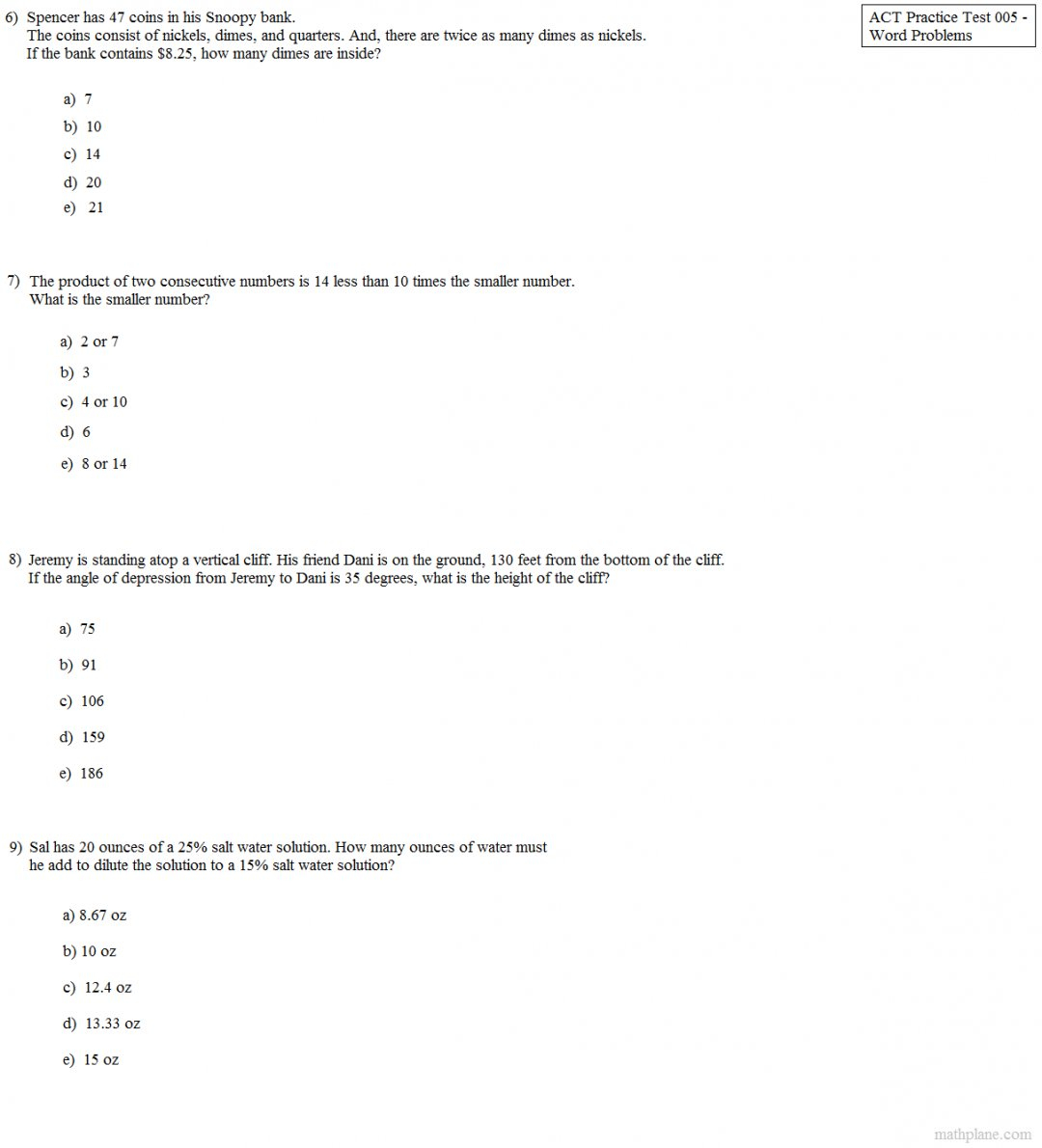 Act Math Practice Worksheet The Best Worksheets Image Collection Within Act Math Worksheets