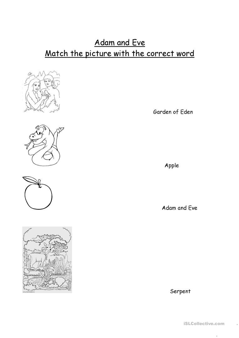 Adam And Eve Worksheet  Free Esl Printable Worksheets Madeteachers Together With Adam And Eve Worksheets