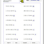 Adding And Subtracting Negative Numbers Worksheets And Order Of Operations Worksheet 7Th Grade