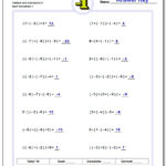 Adding And Subtracting Negative Numbers Worksheets For Order Of Operations Worksheet 6Th Grade