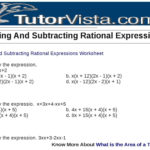 Adding And Subtracting Rational Expressionstutorvista Team  Issuu Together With Adding And Subtracting Rational Expressions Worksheet