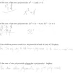 Adding Polynomials Students Are Asked To Find The Sum Of Two Or Polynomials Worksheet Pdf
