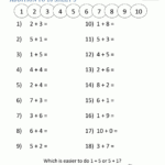 Addition Math Worksheets For Kindergarten Within Kindergarten Math Worksheets Addition