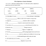 Adjectives Worksheets  Adjectives Or Adverbs Worksheets With Adverb Worksheets 3Rd Grade