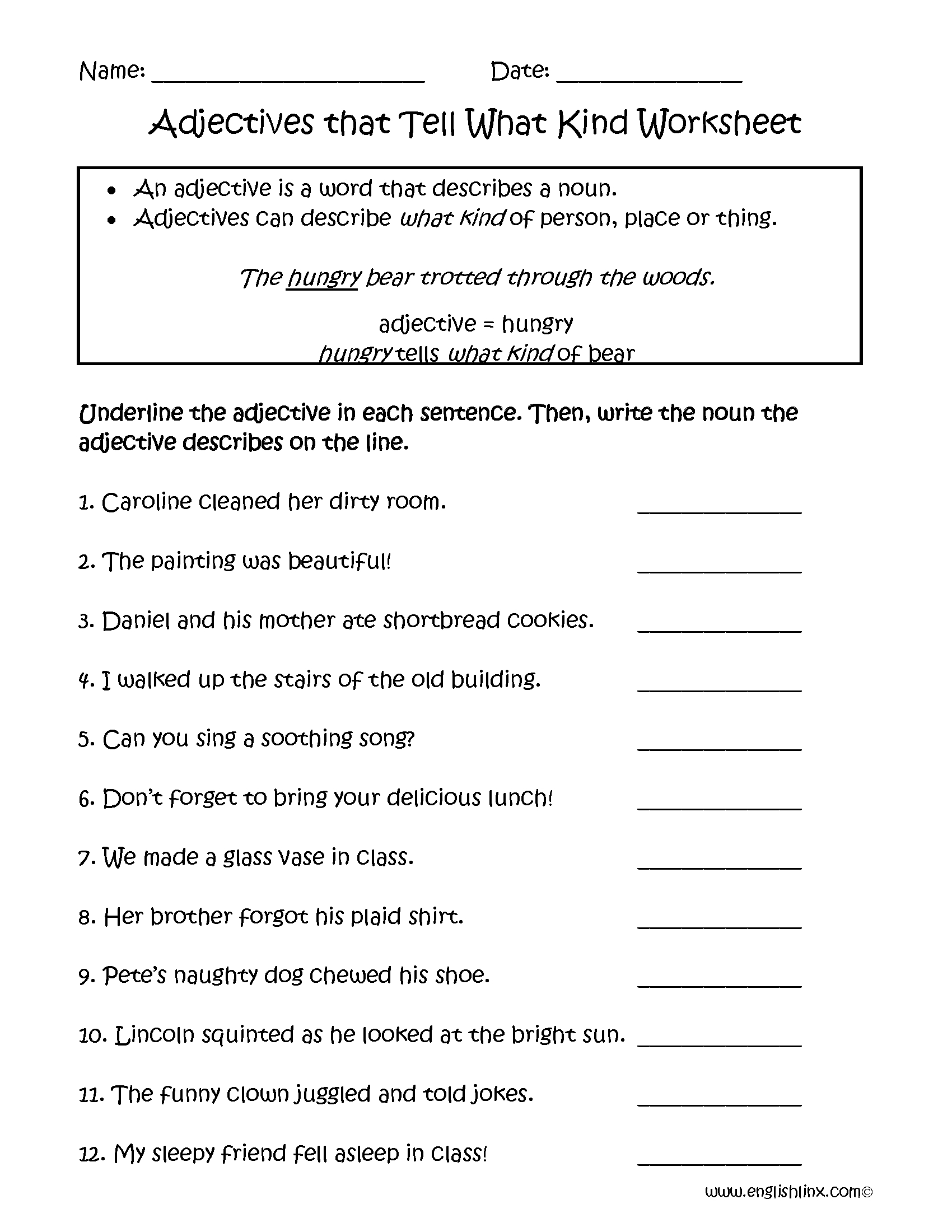 Adjectives Worksheets  Regular Adjectives Worksheets Pertaining To Adjectives Worksheets For Grade 4