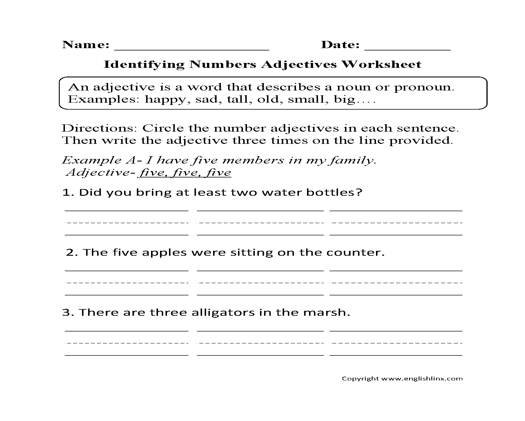 Adjectives Worksheets  Regular Adjectives Worksheets Throughout Identify Nouns And Adjectives Worksheets