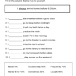 Adverb Activity What's True For Yourself  All Esl As Well As Adverb Practice Worksheets