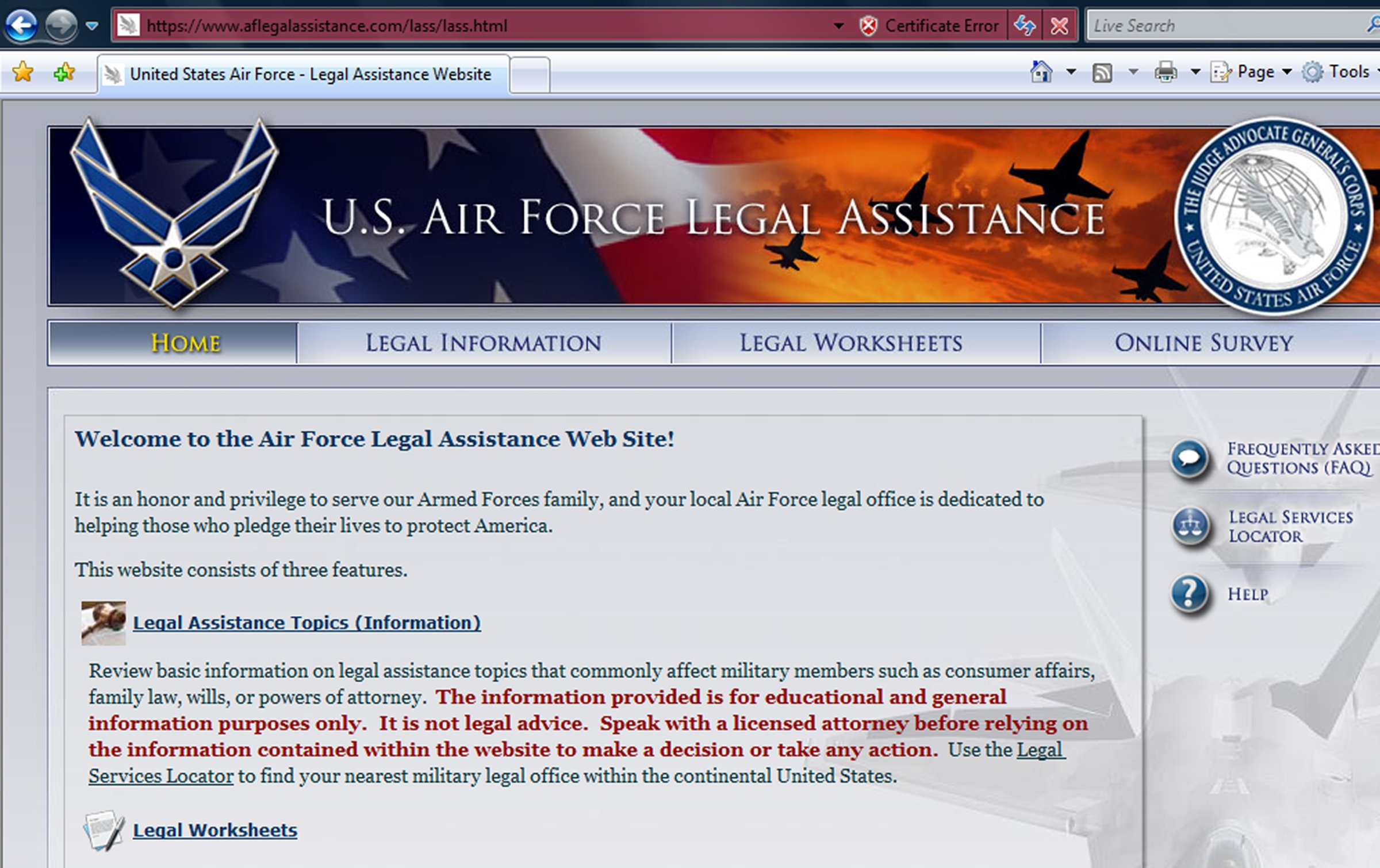Af Launches New Legal Assistance Web Site  Offutt Air Force Base  News In Af Legal Assistance Will Worksheet
