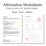 Affirmation Worksheets Manifestation Law Of Attraction  Etsy With Regard To Law Of Attraction Worksheets