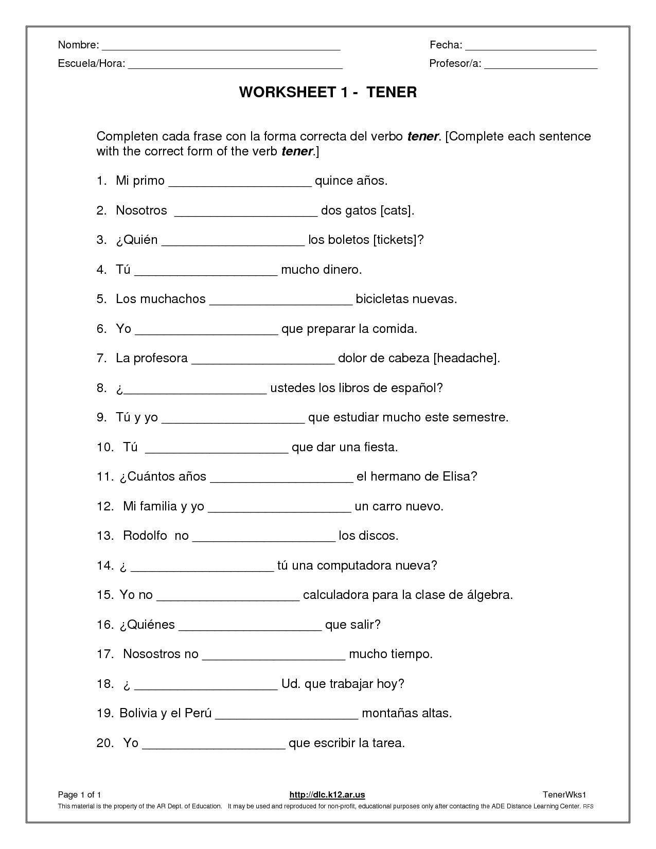 Agreement Of Adjectives Spanish Worksheet Answers 108625 For Agreement Of Adjectives Spanish Worksheet Answers