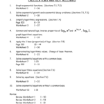 Algebra 2 Unit 8 Chapter 7 Throughout Solving Exponential Equations With Logarithms Worksheet