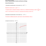 Algebra 2 Unit Radical Functions Section Graphing Radical And Domain And Range Worksheet 1 Answer Key