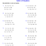 Algebra 2 Worksheets  Systems Of Equations And Inequalities Worksheets Also Systems Of Equations And Inequalities Worksheet