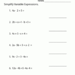 Algebra Evaluating Algebraic Expressions 001 Pin Math Worksheets Also Evaluating Variable Expressions Worksheet
