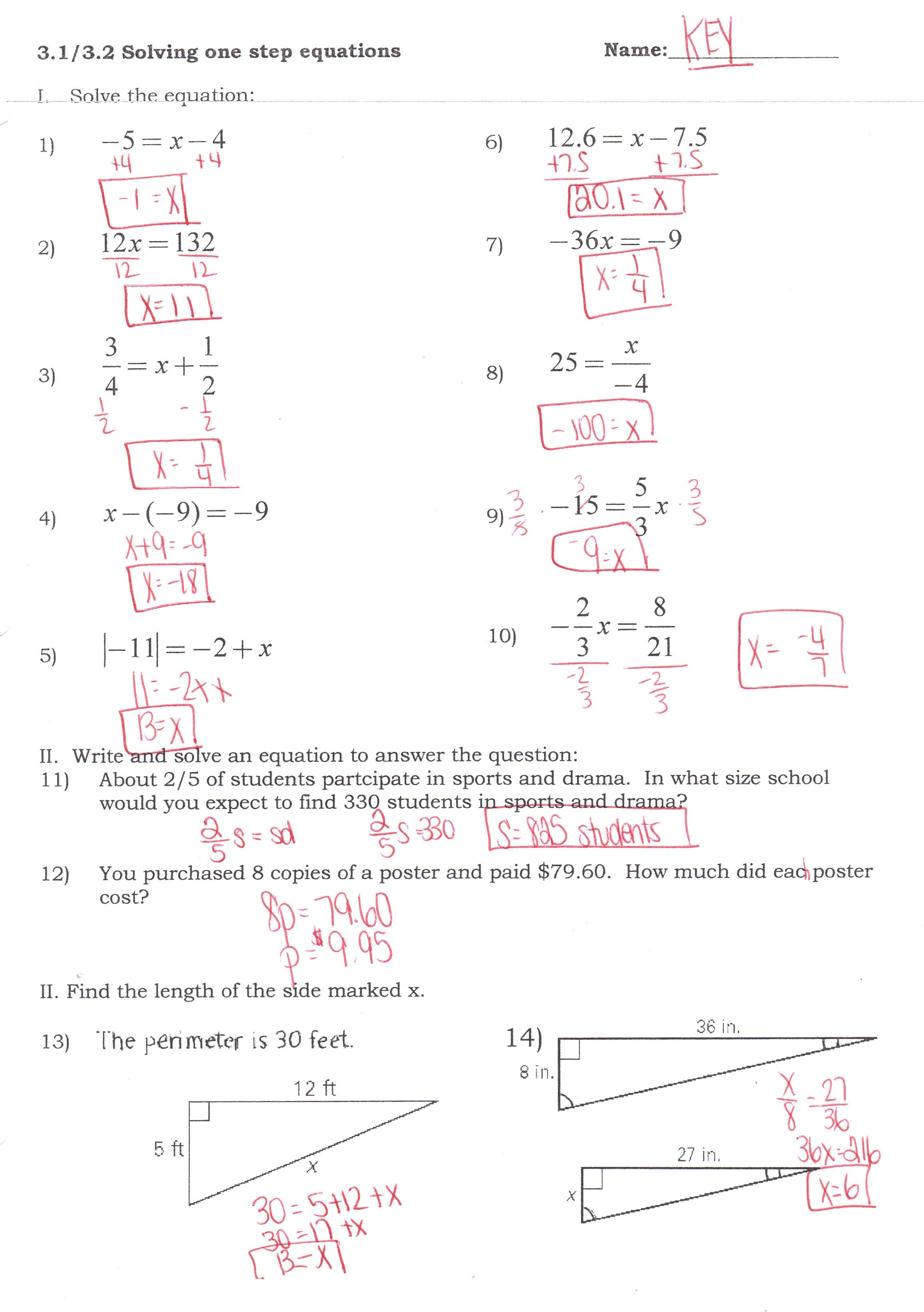 Algebra Ihonors  Mrs Jenee Blanco Go Mustangs And Literal Equations Worksheet 1 Answer Key