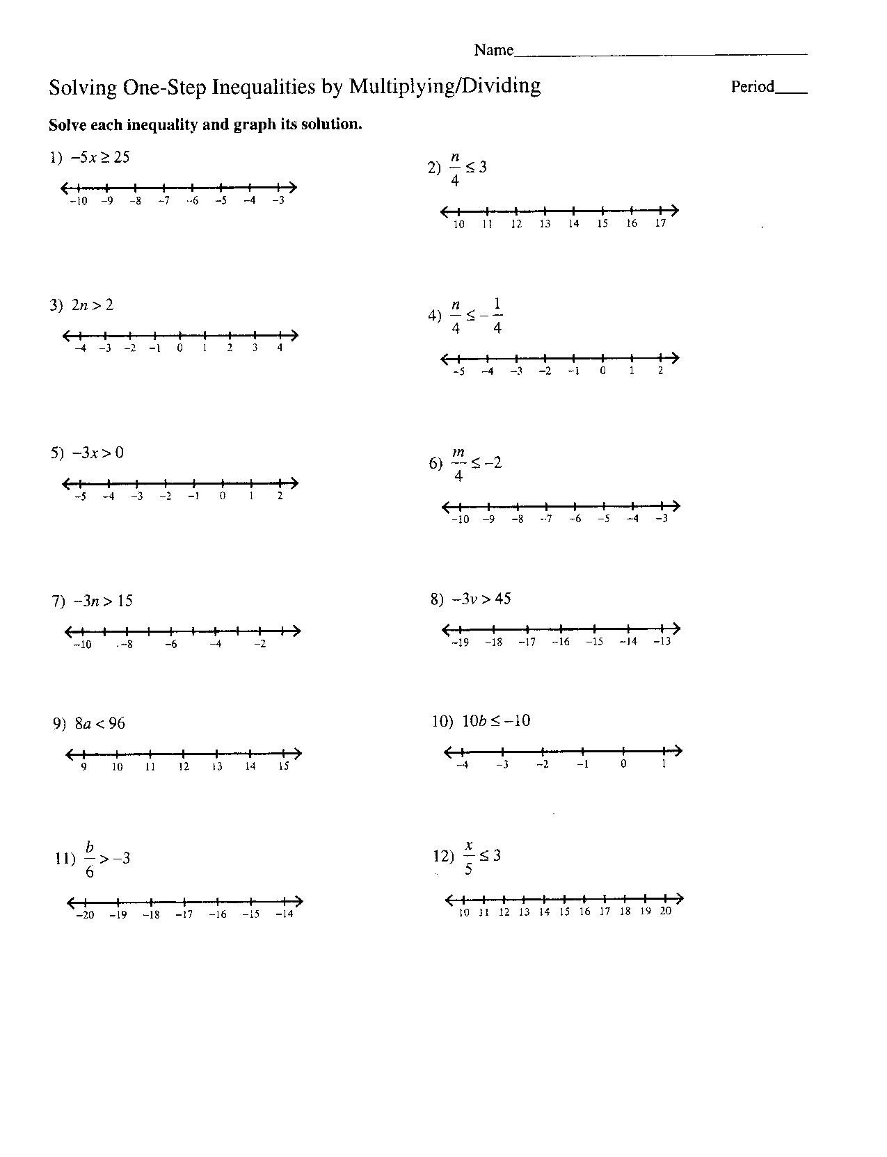 Algebra Problems And Worksheets  Algebraic Long Division For Inequality Problems Worksheet