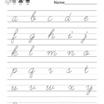 Alphabet Handwriting Practice  Free Kindergarten English Worksheet Intended For Handwriting Practice Worksheets