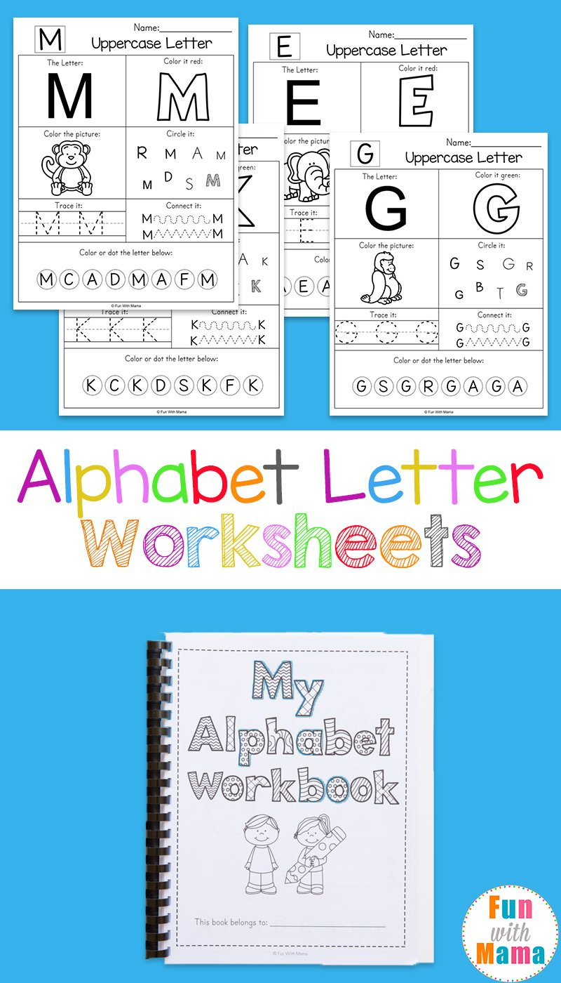 Alphabet Worksheets  Fun With Mama With Printable Letter Worksheets For Preschoolers