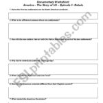 America The Story Of Us Worksheet  Episode 1  Rebels  Esl And America The Story Of Us Worksheets
