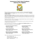 Amusement Park Word Problems Starring Prealgebra Pages 1  42 Intended For Owning A Car Math Worksheet Version 1 Answers