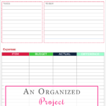 An Organized Project Plus A Free Printable  Life On Southpointe Inside Project Planning Worksheet