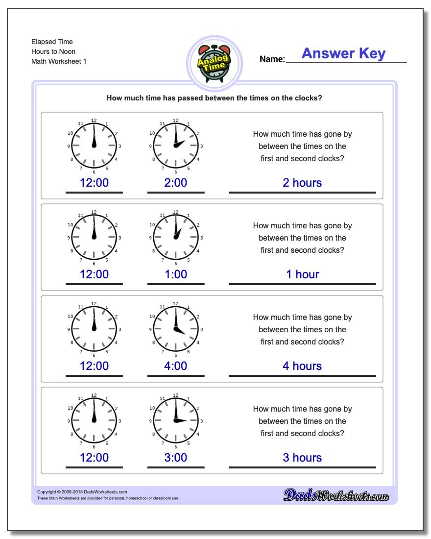 Analog Elapsed Time Pertaining To 3Rd Grade Clock Worksheets