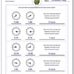 Analog Elapsed Time Together With Time Worksheets For Grade 1