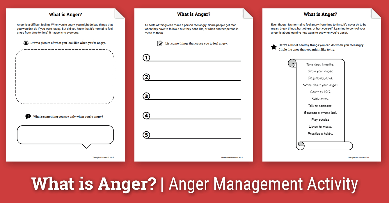 Anger Activity For Children What Is Anger Worksheet  Therapist Aid Also Anger Worksheets For Youth