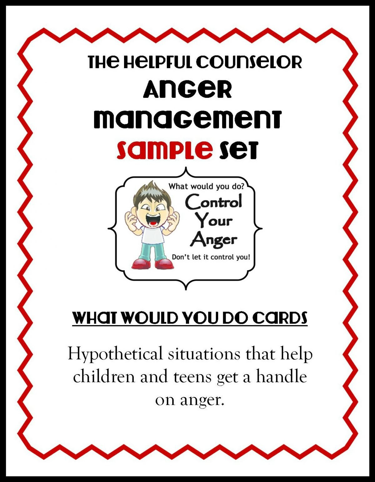 Anger Management Free Printable Problem Solving  The Helpful Counselor Together With Anger Worksheets For Kids