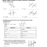 Angles Formedparallel Lines Worksheet For Angles Formed By Parallel Lines Worksheet Answers Milliken Publishing Company