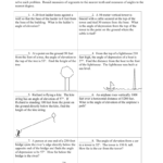 Angles Of Elevation  Depression Throughout Angle Of Elevation And Depression Worksheet With Answers