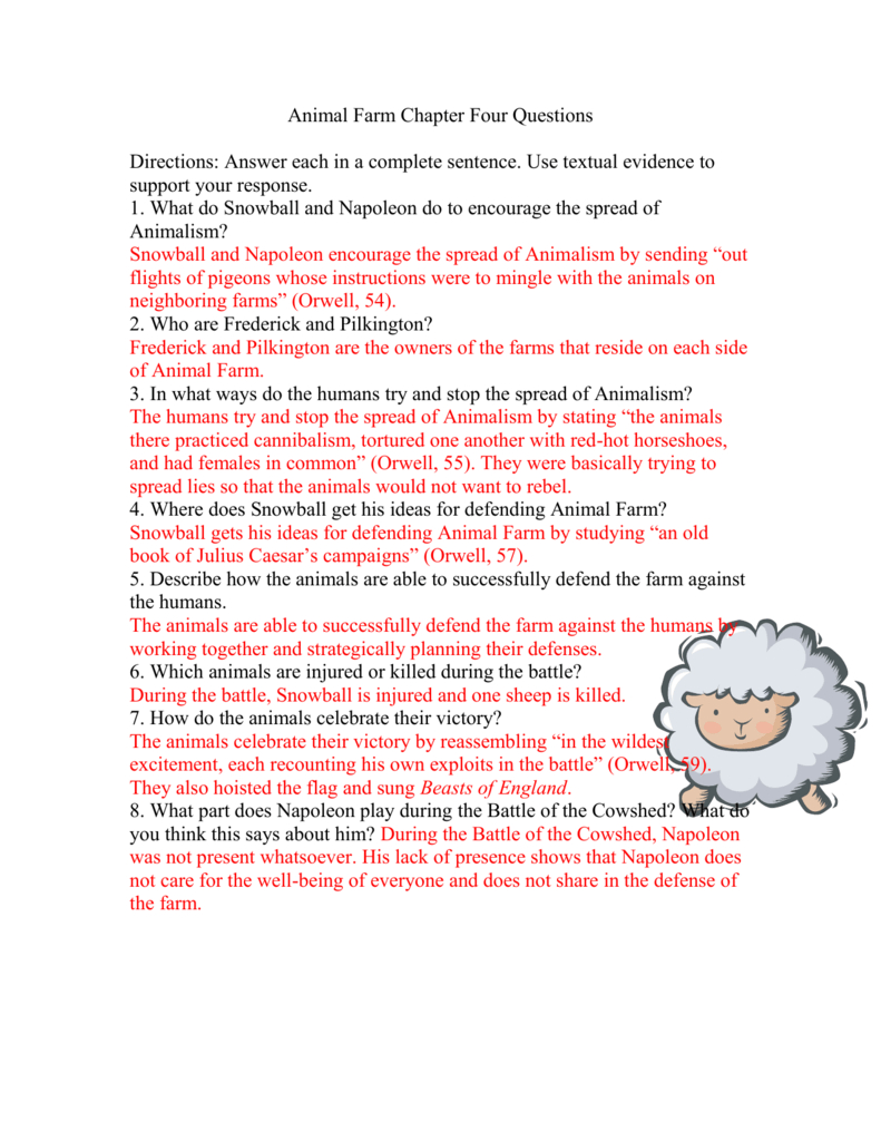 Animal Farm Ch 4 Questions With Answers With Regard To Animal Farm Worksheet Answers