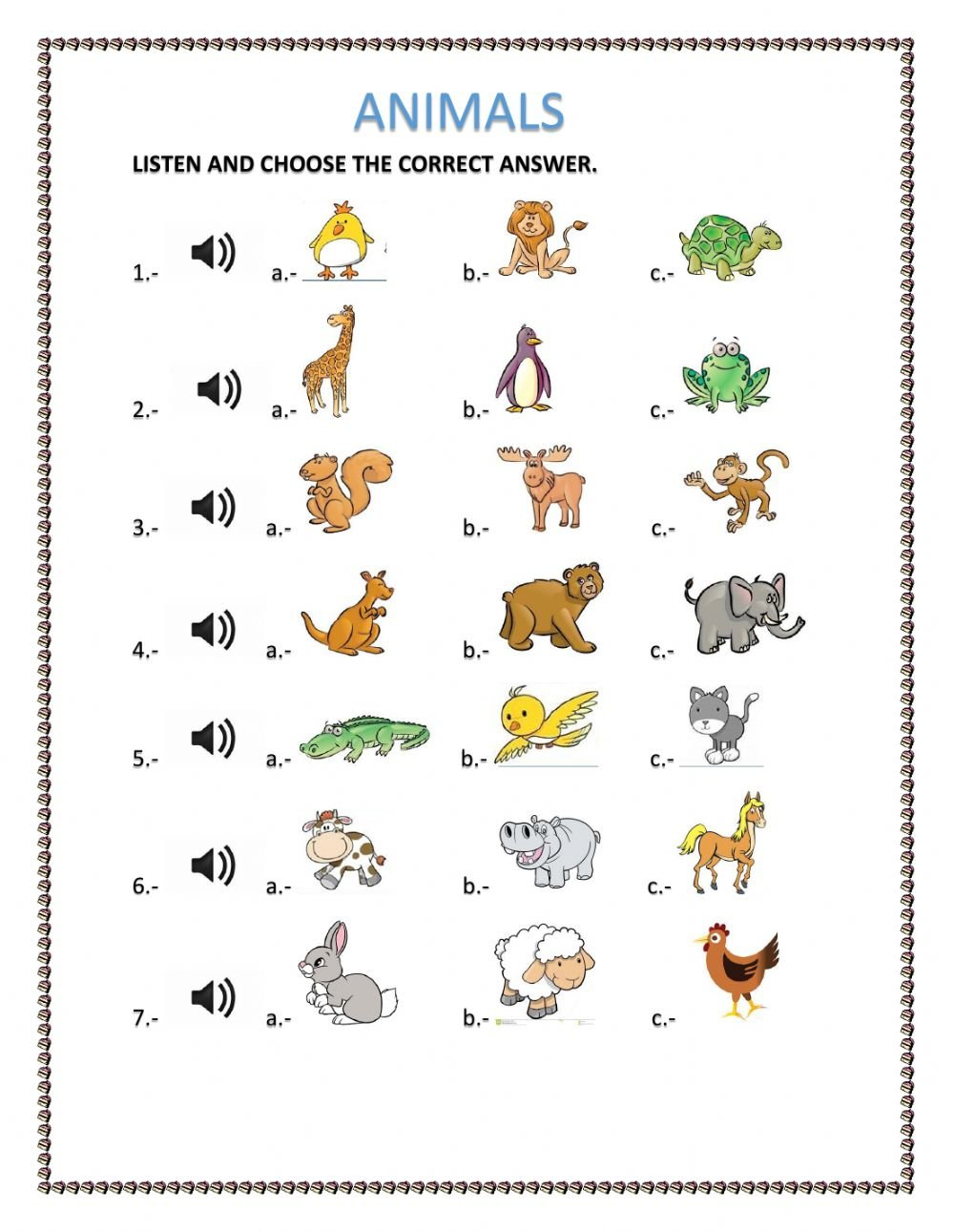 Animals Interactive Worksheet With Regard To Animals In Spanish Worksheet