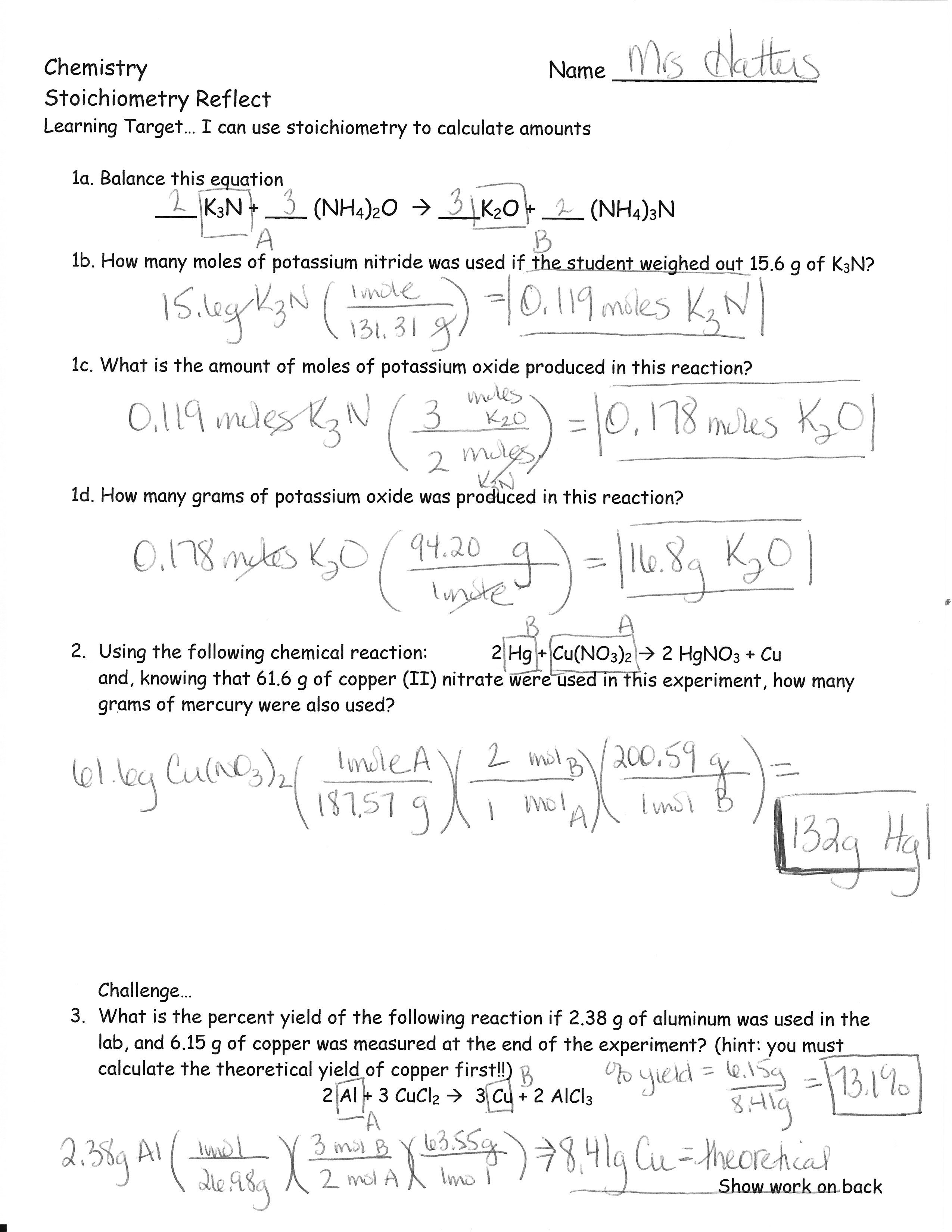 Announcements  Stoichiometry Test Review Answer Keys Within Stoichiometry Review Worksheet Answers