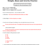 Answer For Mass And Weight Worksheet Answer Key
