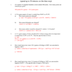 Answer Key For Worksheet Or Specific Heat Practice Worksheet Answer Key