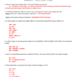 Answers Pertaining To Gravitational Potential Energy And Kinetic Energy Worksheet Answers