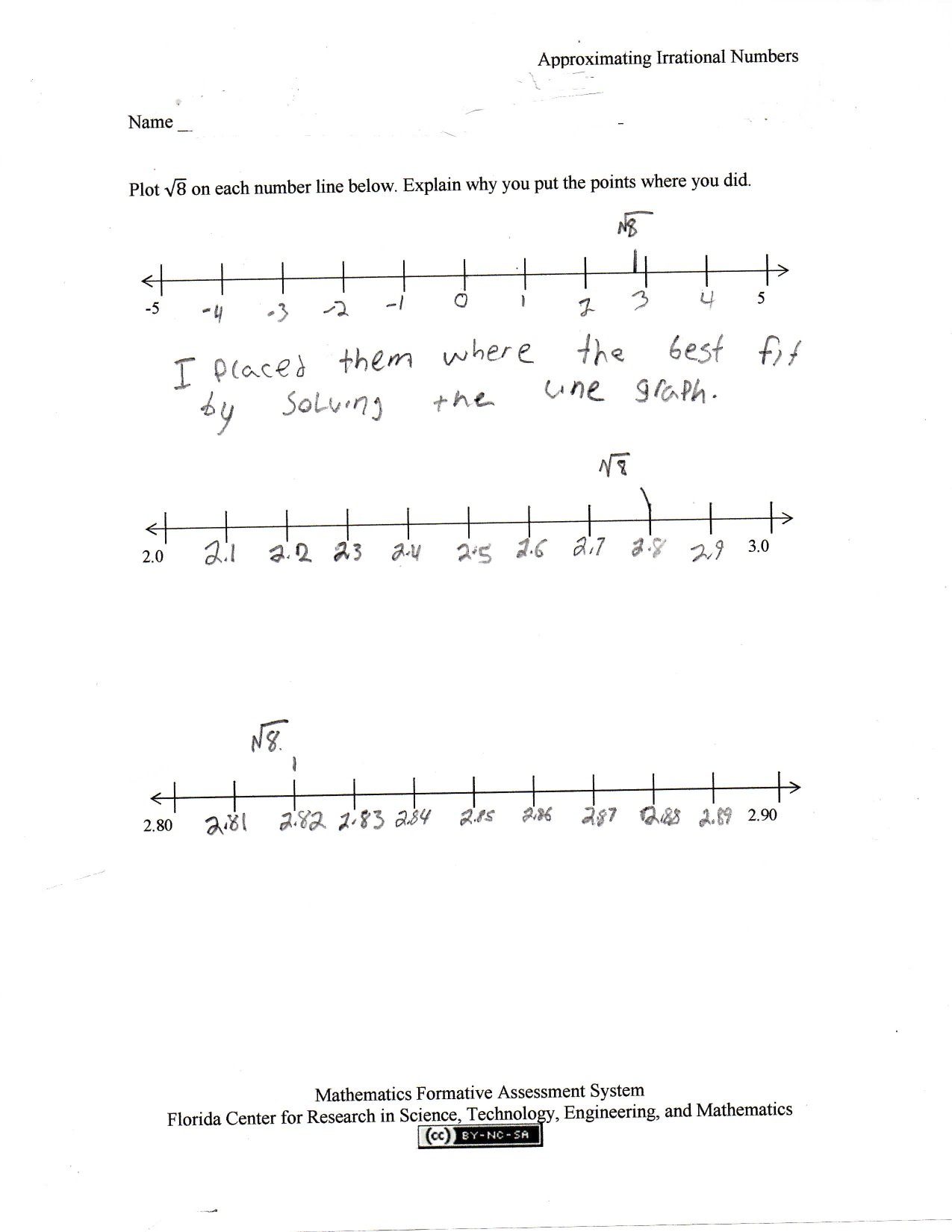Approximating Irrational Numbers Students Are Asked To Plot The Also Rational And Irrational Numbers Worksheet Kuta