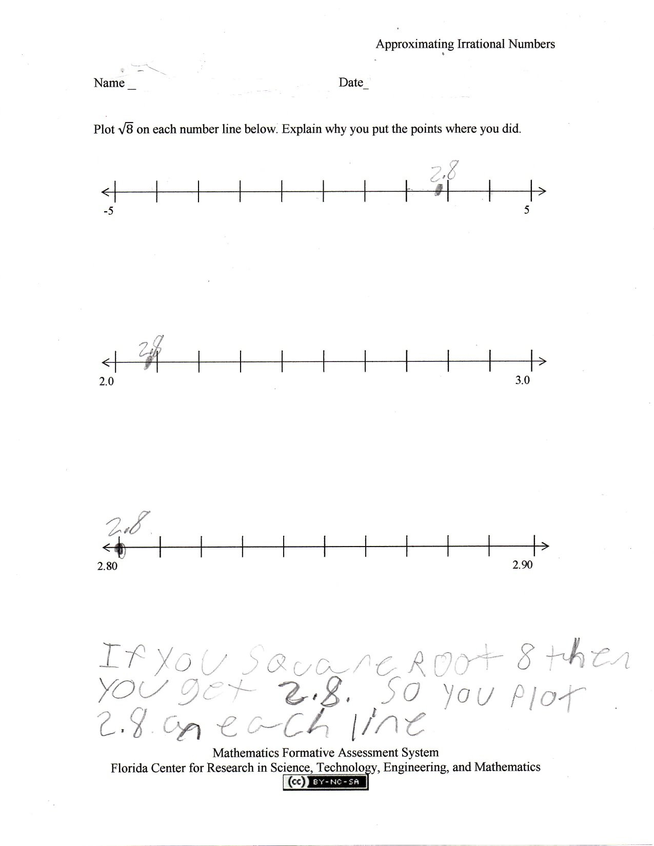 Approximating Irrational Numbers Students Are Asked To Plot The Intended For Rational And Irrational Numbers Worksheet Kuta