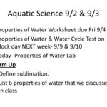 Aquatic Science Week Of 824 828  Ppt Download For Properties Of Water Worksheet