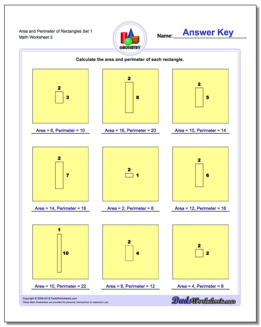 Area And Perimeter Of Rectangles Also Area And Perimeter Of Rectangles Worksheet