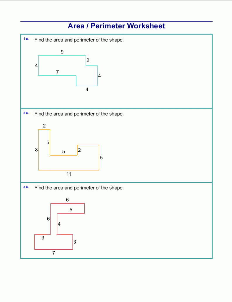 Area And Perimeter Worksheets Rectangles And Squares In Area And Perimeter Of Rectangles Worksheet
