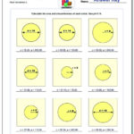 Area Of Circle Worksheet Math Area Circumference From Radius For Area And Circumference Of A Circle Worksheet