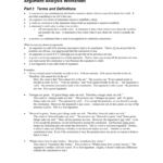 Argument Analysis Worksheet For Premise And Conclusion Worksheet