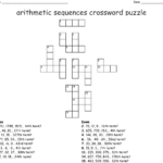 Arithmetic Sequences Crossword Puzzle  Wordmint As Well As Arithmetic Sequence Worksheet With Answers
