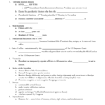 Article Ii The Executive Branch Together With The Executive Branch Worksheet