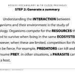 Assess Vocabulary With Cloze Passages Along With Transition Worksheets For Special Education Students